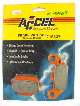 Ft87-ft92 Accel 16337 Sintered Bronze Brake Pads #16337 Or Vd-332j Lt250r/s New