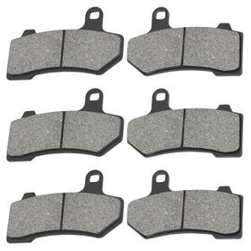 409-3b-007 Ahl Semi-metallic Front And Rear Brake Pads Set For Harley Touring Flhx Black