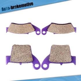 Auto-brakemotive Br991241tv01 2 Pairs Front And Rear Carbon Fiber Brake Pads For Honda Cr125r Cr250r Crf450r