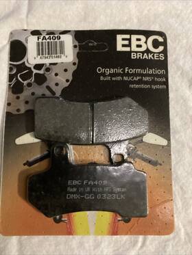 Fa409 Brakecrafters Fa409/hd/flhx/08-17/r Ebc Organic High Perf Brake Pads For 2008-2017 Harley Davidson Flhx Rear