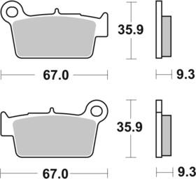 Brembo Oe Powersports 07ya41sx Sx Brake Pads For Aprilia Mxv 450cc Rear