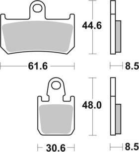 07ya46sa Brembo Oe Powersports 07-14 Yamaha Yzf R1 4-pad 1000cc Sinter Brake Pad - Front