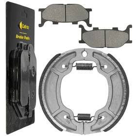 Fl5116bs142hy Caltric Front Brake Pads And Rear Shoes For Yamaha Xv250 V-star 250 2008-2024
