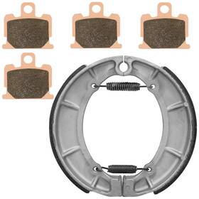 Fl5234bs148hy Caltric Front Brake Pads And Rear Shoes For Yamaha Xv920 Virago 920 1982