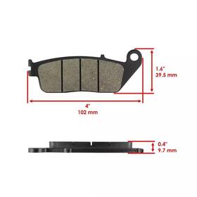 Mp128aa2015 Caltric Front Rear Brake Pads For Honda Vtx1300s Vtx1300c Vtx1300r Vtx1300t 2003-2009