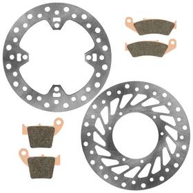 Ds121 Caltric Sp172 Sp126 Ds124 Front And Rear Brake Disc Set With Sintered Pads For Honda Crf250r Crf250x 2004-2007