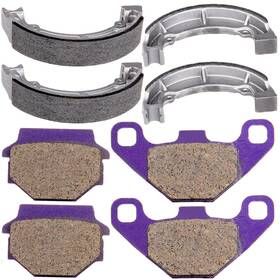 11442968 Cssunny 2 Pairs Brake Pads And Shoes For 1997-2004 Kawasaki Bayou 300