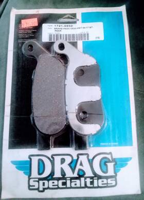 1721-0932 Drag Specialties Brake Pads 08-17 Bt Rear New Sealed
