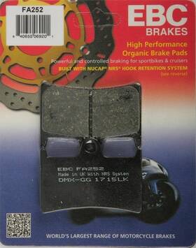 612520 Ebc Brakes Fa252 Organic Front Brake Pads Yamaha Yzf1000 Fjr1300 612520 Ebc Brakes Fa252 Organic Front Brake Pads Yamaha Yzf1000 Fjr1300
