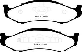 Dp41255r Ebc Yellowstuff Brake Pads For Jeep Cherokee 1997-2001 High Performance Street