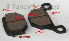 Tp-06009 Fancy Scooters Brake Pads Rear Set Replacement For Raven 250 Hawk Rover 200 300