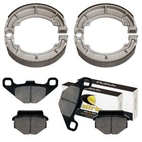Fl7190mp241hy Front Brake Pads And Rear Shoes For Kawasaki Klf300b Bayou 300 1988-2004