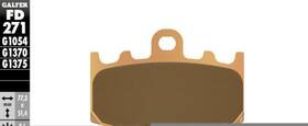 Fd271g1375 Galfer Brakes Hh Sintered Brake Pads 20-6127 Front 1722-0812 17-271c