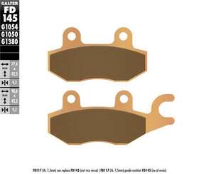 Fd145g1380 Galfer Braking Hh Sintered Brake Pads Rear #fd145g1380 For Kawasaki/honda
