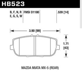 Hb523f.539 Hawk Performance Hps Brake Pads - Miata Mx-5 Nc- Rear 2006-2014