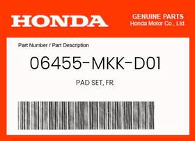 06455-mkk-d01 Honda Genuine Pad Set Fr. -