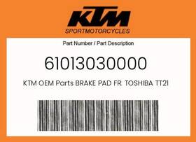 61013030000 Ktm Genuine Brake Pad Fr. Toshiba Tt2172hh -
