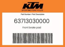 63713030000 Ktm Genuine Front Brake Pad -