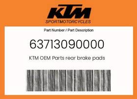 63713090000 Ktm Genuine Rear Brake Pads -