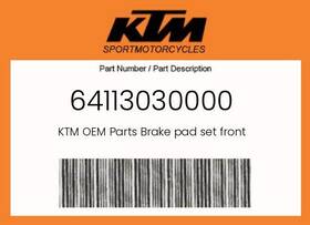 64113030000 Ktm Genuine Brake Pad Set Front -