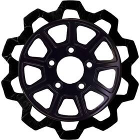 4102-2133 Lyndall Brakes 9-spoke Rotor Rear Black/black Bow Tie 11.5 Inch