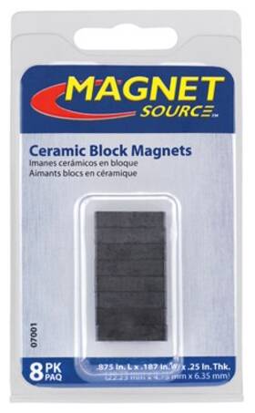 Master Magnetics 095421070015 12 Pack - Ceramic Block Magnets 8-pc. 07001