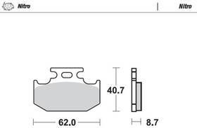 1721-3393 Moto-master 92221-pu Sintered Brake Pads Rear
