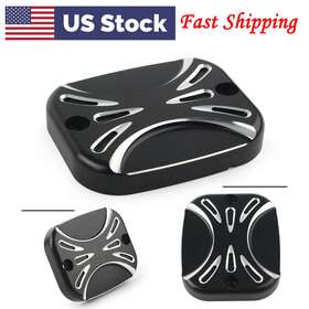 Newyoutube 211300430774 Cnc Front Brake Reservoir Master Cylinder Cover Pad For Harley Road King Softail