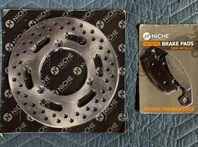 41080-0135-11h Niche 519-crt2482r Kawasaki Ninja 500 Rear Brake Rotor And Pads 1994-2009