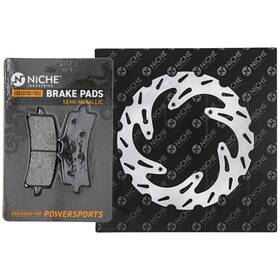 Niche Mk1006593 Front Left Brake Rotor Pad Kit For Husqvarna Fs450 Semi Metallic