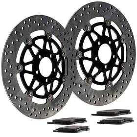 43082-1290 Niche Mk1006703 Front Brake Rotor Pad Kit For Kawasaki Ninja Zx9r Semi Metallic