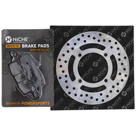 43082-0045 Niche Mk1007377 Rear Right Brake Rotor Pad Kit For Kawasaki Zr7s Semi Metallic