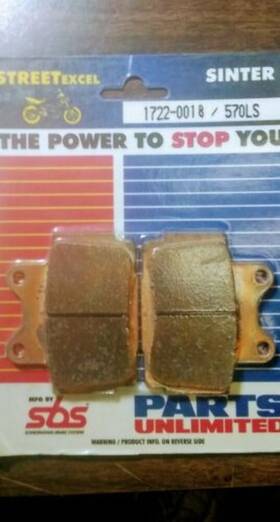1722-0018 Parts Unlimited Rear Brake Pads Yamaha Frazer Seca11 And Fzr400 Models