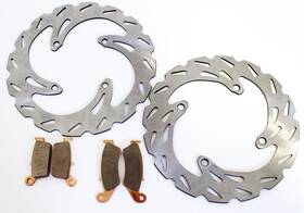 A-22640 Race-driven 2003 - 2005 Kawasaki Kx125 Kx250 Front And Rear Riptide Brake Rotors Pads