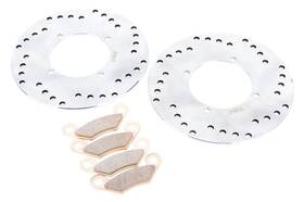 F-61865 Race-driven 2004 2005 Polaris Atp 330 4x4 Rear Brake Rotors And Severe Duty Pads