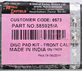585925 Royal Enfield 585925/a Brembo Front Brake Pads Continental Gt 535