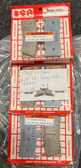 59100-17860 Suzuki New Oem Genuine 96 And Up Gsx-r750 Racinng Brake Pads For Stock Capers