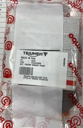 T2022355 Triumph Oem Front Brake Pads Tf250-x Part#