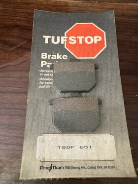 Tufstop Tsdf-651 Nos Honda Cb Brake Pads For Gl1100 Cb750 Cb900 Cbx Tsdf 651