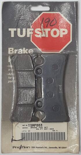 Tsrp883 Tufstop Organic Brake Pads