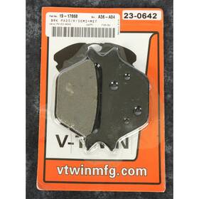 V-twin Manufacturing 23-0642 V-twin Rear Semi-metallic Sintered Brake Pad Set -