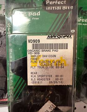 Vd-909 Vespah Vesrah Organic Brake Pads Vd 909 For Harley Davidson