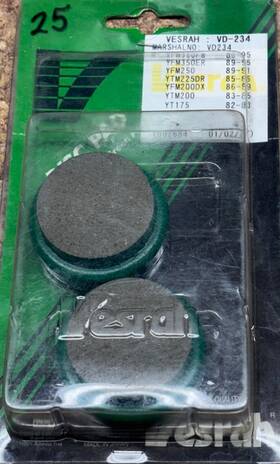 Vd-234 Vesrah Brake Pads Yamaha Yfm350 Yfm 350 Yfm250 250 Ytm 225 Yt175 Ytm200 Yfm350er
