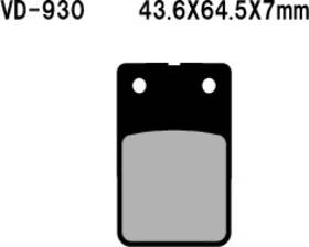 970231 Vesrah Vd-930 Organic Brake Pads -