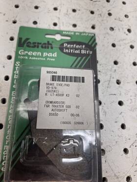 985046 Vesrah Vd-979 Suzuki Vinson 500 Semi Metallic Brake Pads Can Am Outlander