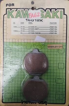 16012k Victor Usa Kawasaki Brake Pads - Fa62 Kz1000e Kz1300a B Kz New