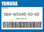 Yamaha Genuine Brake Pad Kit 5B4-W0045-00-00. Fixed Price $50.41.