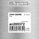 AN205372 Tube Fits John Deere (surplus Open Box). Fixed Price $195.70.