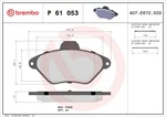 Brembo 61 053 Brake Pad Set, Disc For Citro N. Fixed Price $70.80.