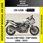 Honda CBF1000A 2006 2007 2008 2009 2010 Service Repair Shop Manual Usb. Fixed Price $19.99.